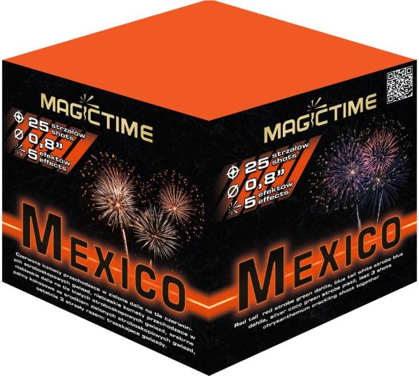 Mexico, 25 Schuss, NEM:200g, Kaliber: 20mm, Shape: I, Brenndauer ca. 25 Sekunden